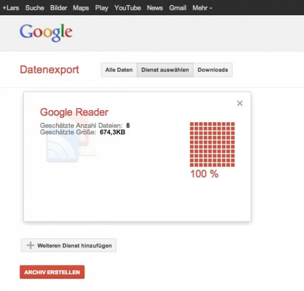 Google Reader Export
