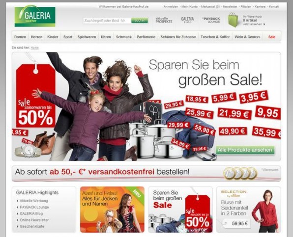 Prozessfehler führten zu größeren Problemen im Weihnachtsgeschäft beim neu lancierten Onlineshop von Galeria Kaufhof.