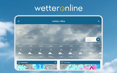 WetterOnline mit RegenRadar Screenshot