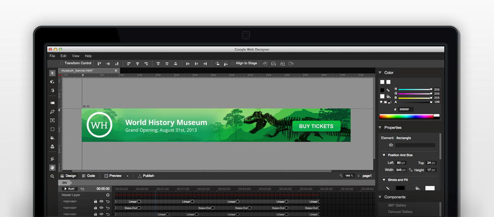 Google Web Designer Kostenloses Grafikprogramm Erstellt Animierte Html5 Werbebanner Wie Flash