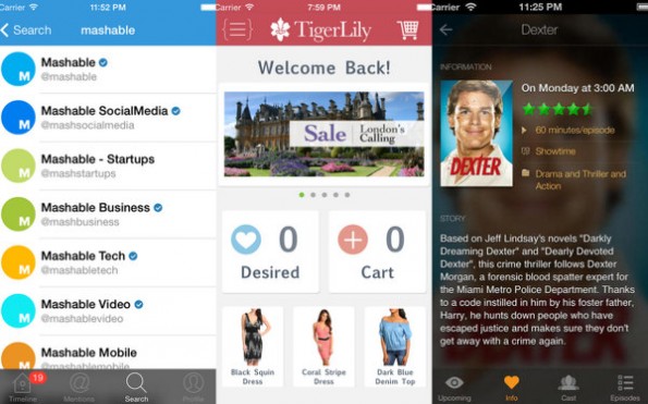 iOS 7: Mehr und mehr Apps entsprechen dem neuen Interface-Look. (Screenshots: Steve Streza / Tumblr)