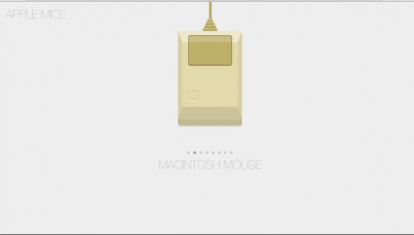 CSS-Demo veranschaulicht die Geschichte der Apple-Mäuse. (Screenshot: Codepen)