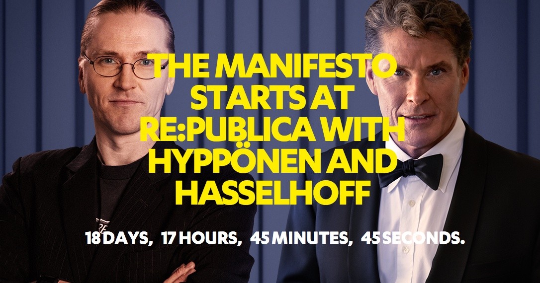 Roter Teppich auf der re:publica 2014: David Hasselhoff und Mikko Hyppönen kommen nach Berlin