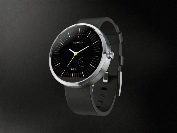 So schick könnte die Moto 360 Smartwatch aussehen. Das Ziffernblatt erinnert an klassische Braun-Uhren von Dieter Rams. (Quelle: plus.google.com/+Motorola)