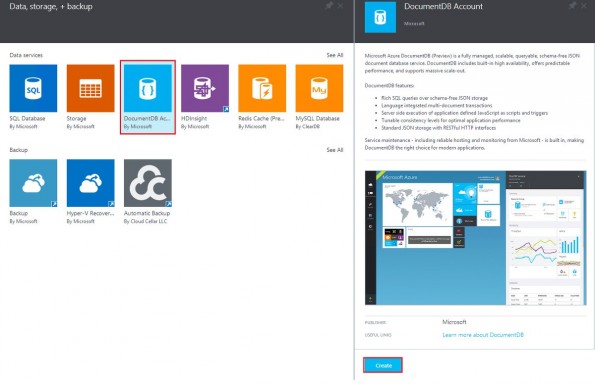 NoSQL-Datenbank als Service: Microsoft stellt DocumentDB vor. (Screenshot: Microsoft)