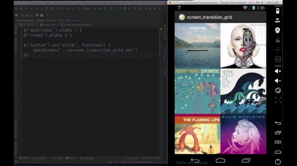 Mirror.js: Live-Prototyping für Android-Entwickler. (Screenshot: Jimu Labs / YouTube)