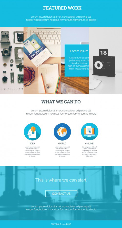 Blue Landing Page Single-Page Web-Template