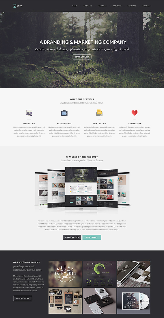 Zonya Free Homepage PSD Web-Template