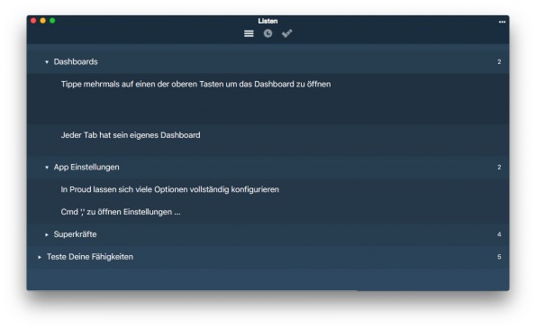 Proud überzeugt auch auf dem Mac durch ein minimalistisches Design und einige sehr praktische Funktionen. (Screenshot: Proud for Mac)