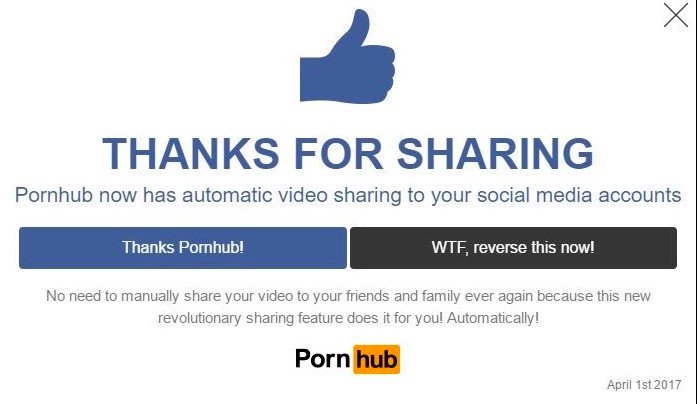 Pornhub teilt auf Facebook, was du gesehen hast: Das ging am 1. April viral