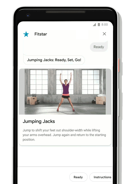 Das neue Interface des Google Assistant auf Smartphones unterstützt auch Gifs. (Bild: Google)
