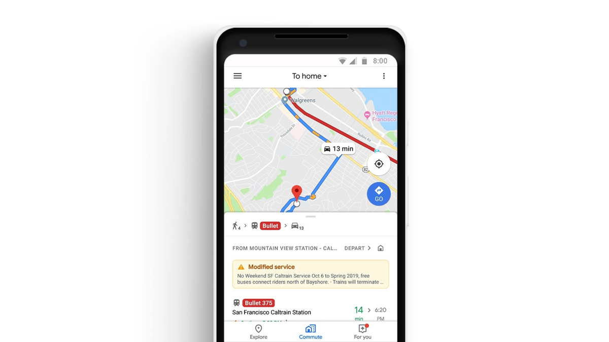 Google Maps unterstützt auch multimodale Verkehrsangebote. (Bild: Google)