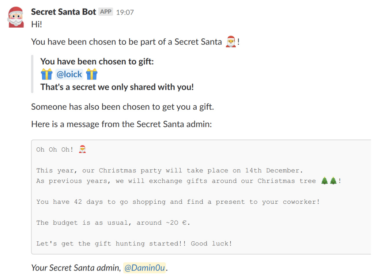 Secret Santa: Ein Slack-Bot hilft euch beim Wichteln. (Screenshot: secret-santa.team)