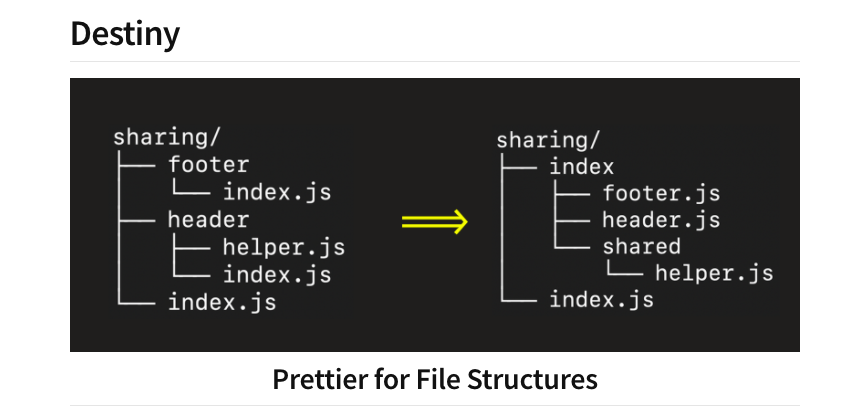 Destiny: Prettier für die File-Struktur eurer Codebase