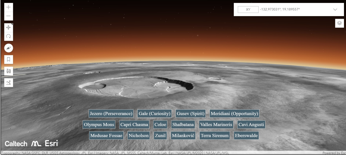 Walk across Mars with this interactive map