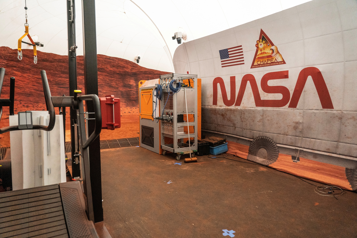 Here, a NASA crew simulates everyday life on Mars