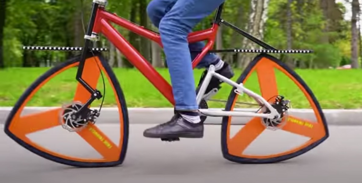 Youtubers build bicycles with triangular wheels – and they ride amazingly well