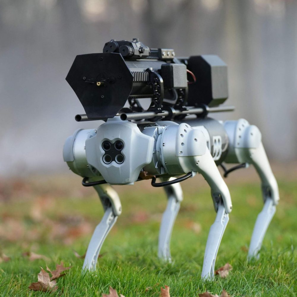 Here comes the robot dog with flamethrower