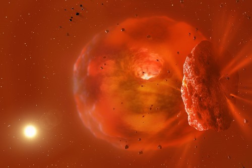 Insider capturing a planetary collision for the first time